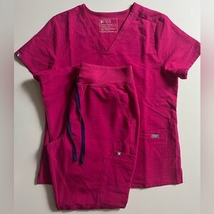 FIGS Technical Collection Scrub Set, Pink, Size M/L Tall
